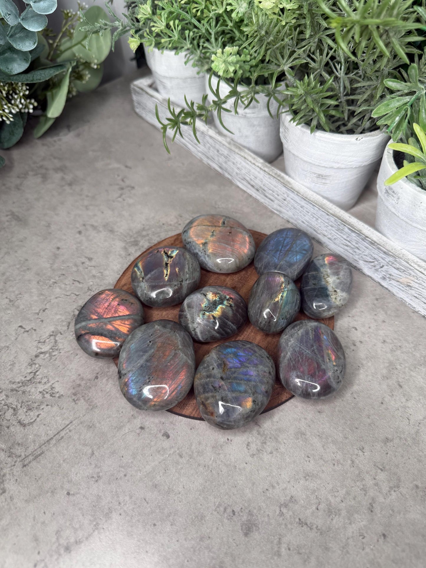 AAA Labradorite Crystal Palmstones Super Flashy