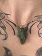 Wolf Head Crystal Carving Pendants with Chain