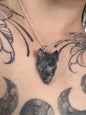 Wolf Head Crystal Carving Pendants with Chain