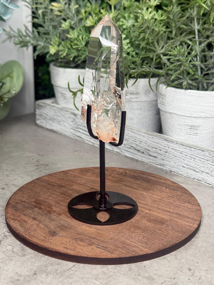 AAA Clear Quartz Rainbow Point with Stand