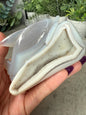 Hand Carved Druzy Agate Dolphin Crystal Carving