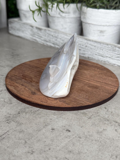 Hand Carved Druzy Agate Dolphin Crystal Carving