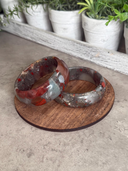 African Bloodstone Crystal Bangle Bracelets