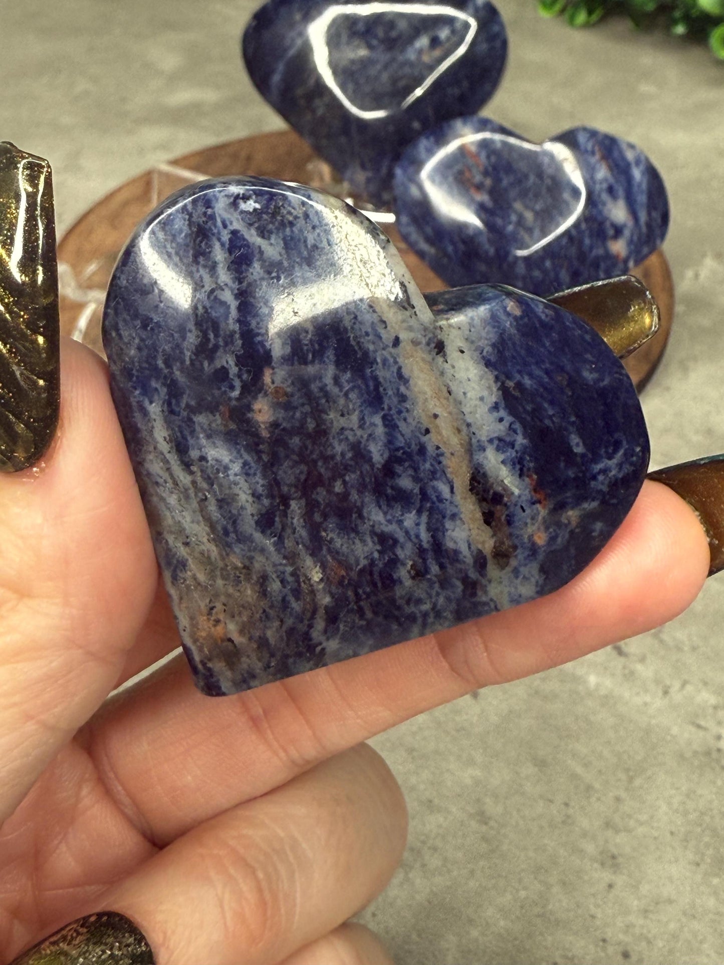 Sodalite Heart Crystal Carvings