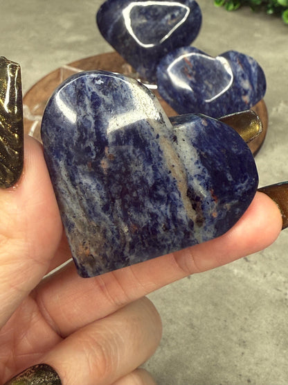 Sodalite Heart Crystal Carvings