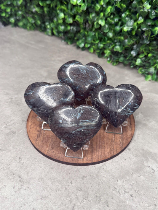 Firework Stone Heart Crystal Carving With Stand