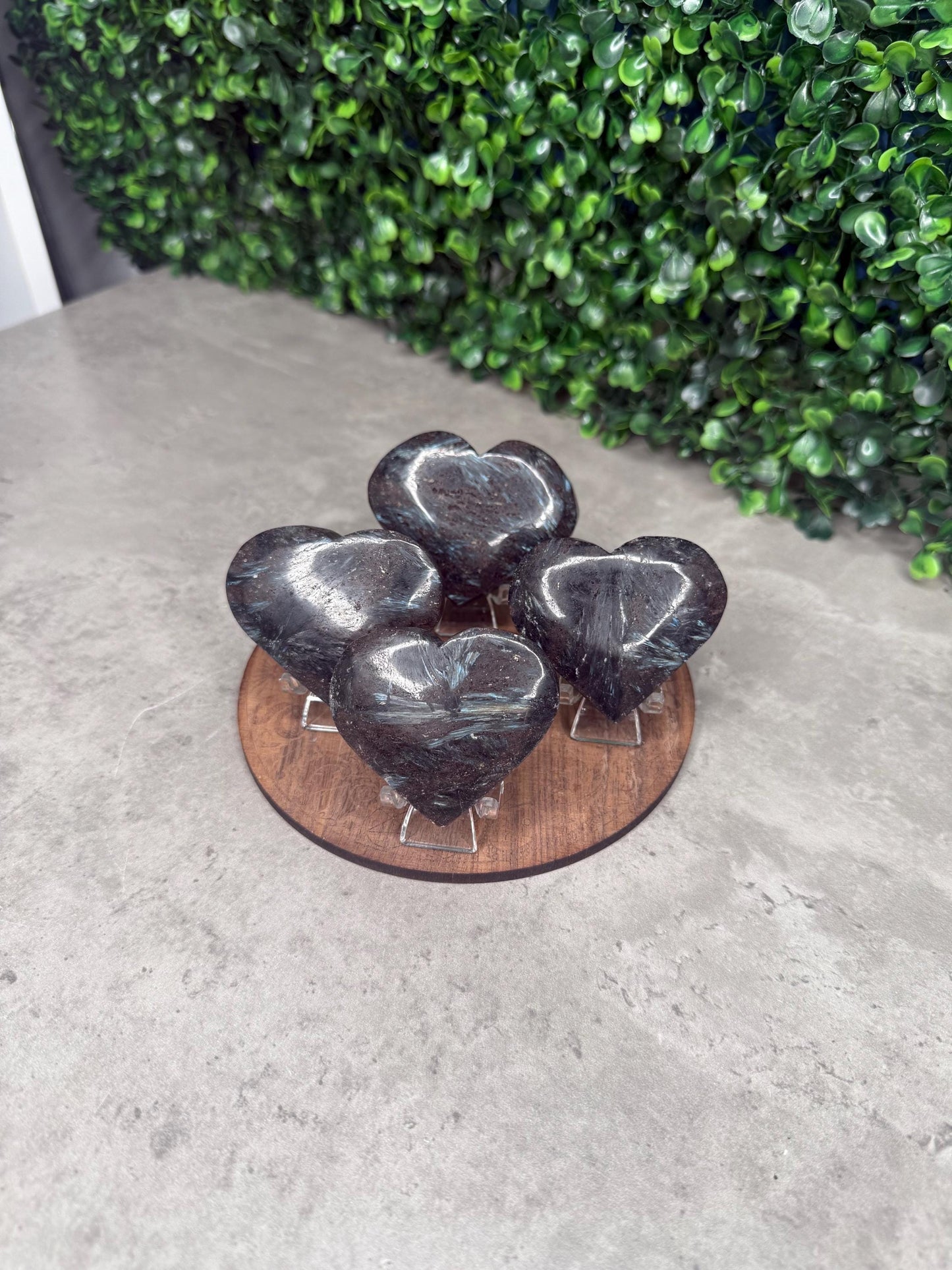 Firework Stone Heart Crystal Carving With Stand