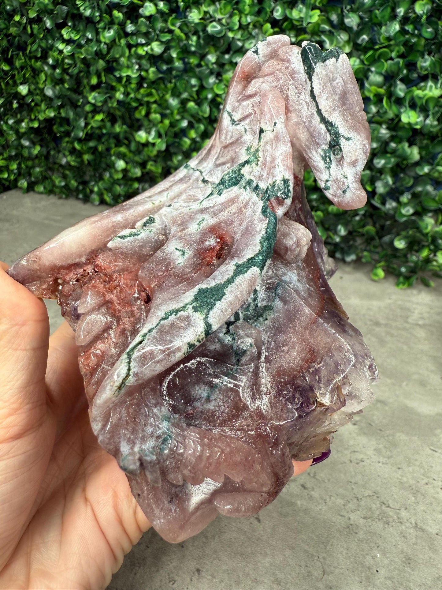 AAA Amethyst Druzy Dragon Crystal Carving 1263g