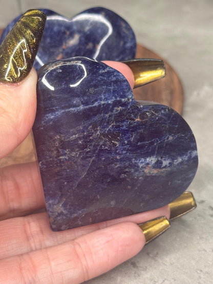 Sodalite Heart Crystal Carvings