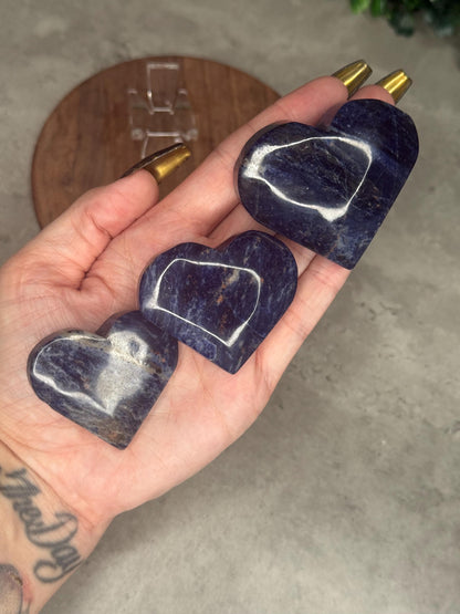 Sodalite Heart Crystal Carvings