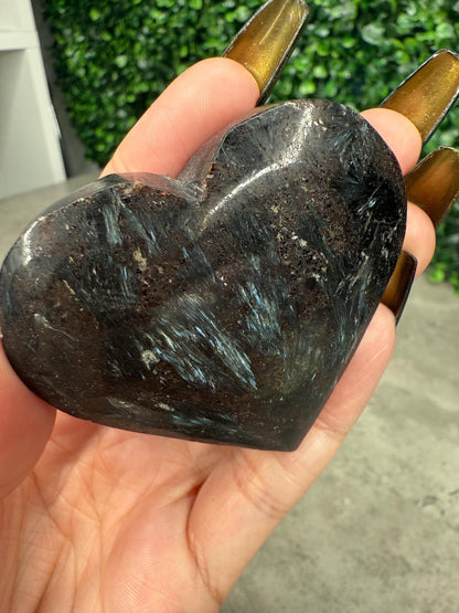 Firework Stone Heart Crystal Carving With Stand