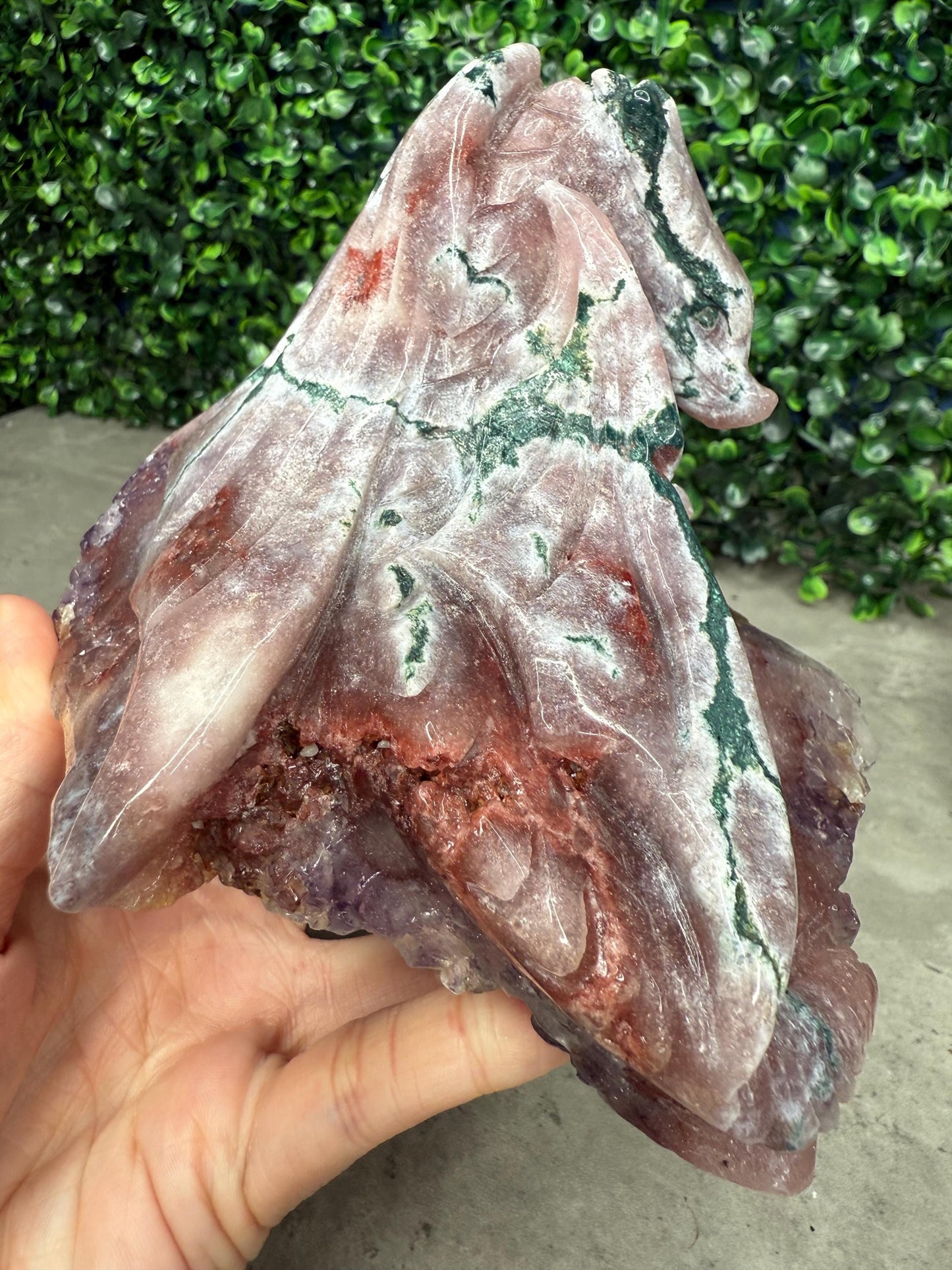 AAA Amethyst Druzy Dragon Crystal Carving 1263g