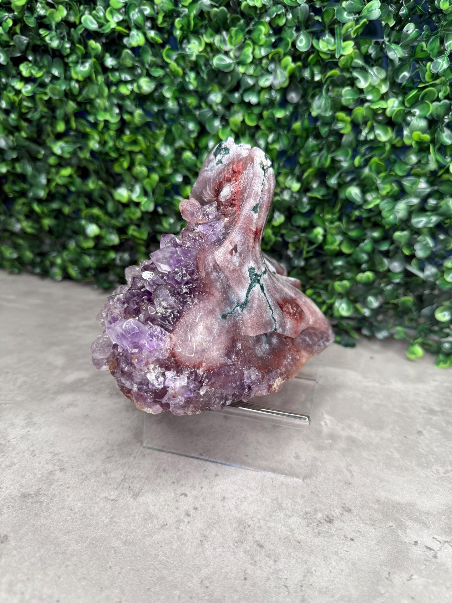 AAA Amethyst Druzy Dragon Crystal Carving 1263g