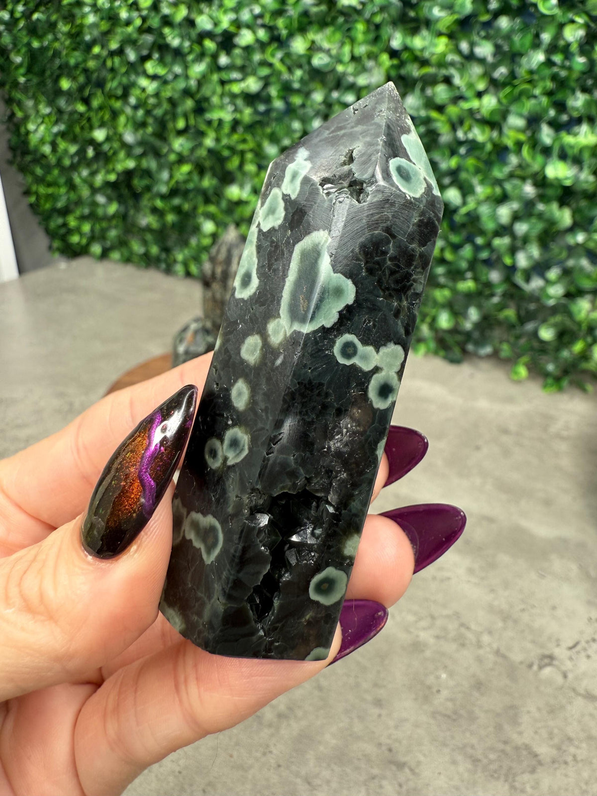 Dark Ocean Jasper Druzy Crystal Towers