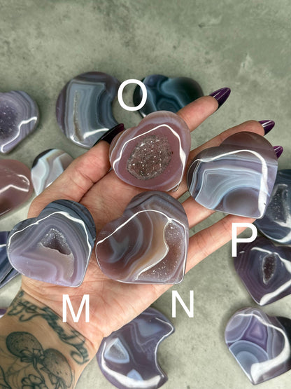 Pink Jelly Agate Heart Crystal Carving: Druzy Crystal carvings