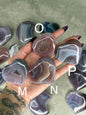 Pink Jelly Agate Heart Crystal Carving: Druzy Crystal carvings