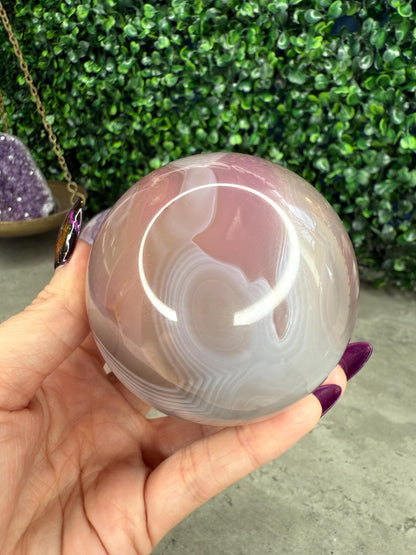 Pink Jelly Agate Crystal Spheres