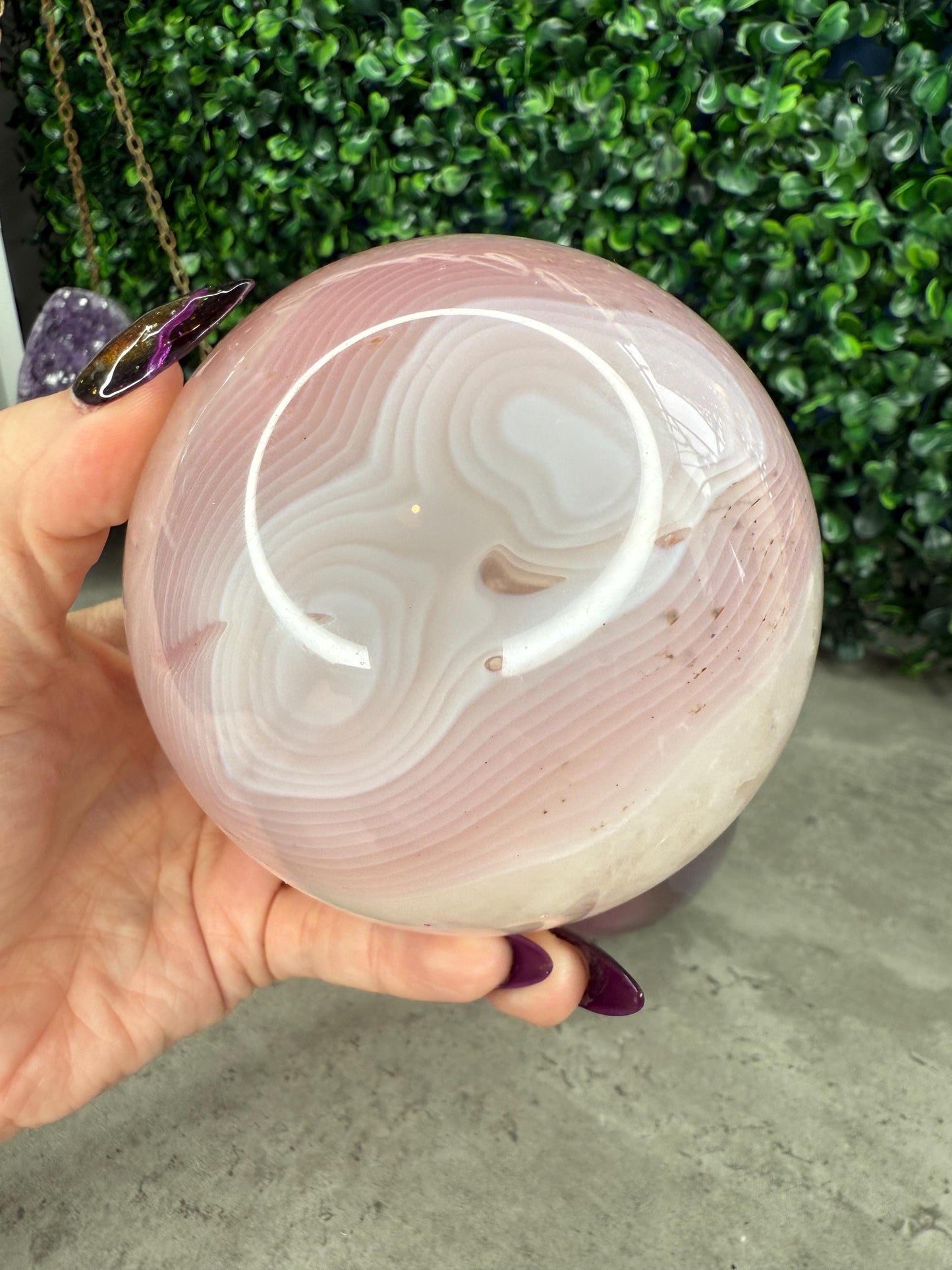 Pink Jelly Agate Crystal Spheres