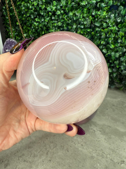 Pink Jelly Agate Crystal Spheres