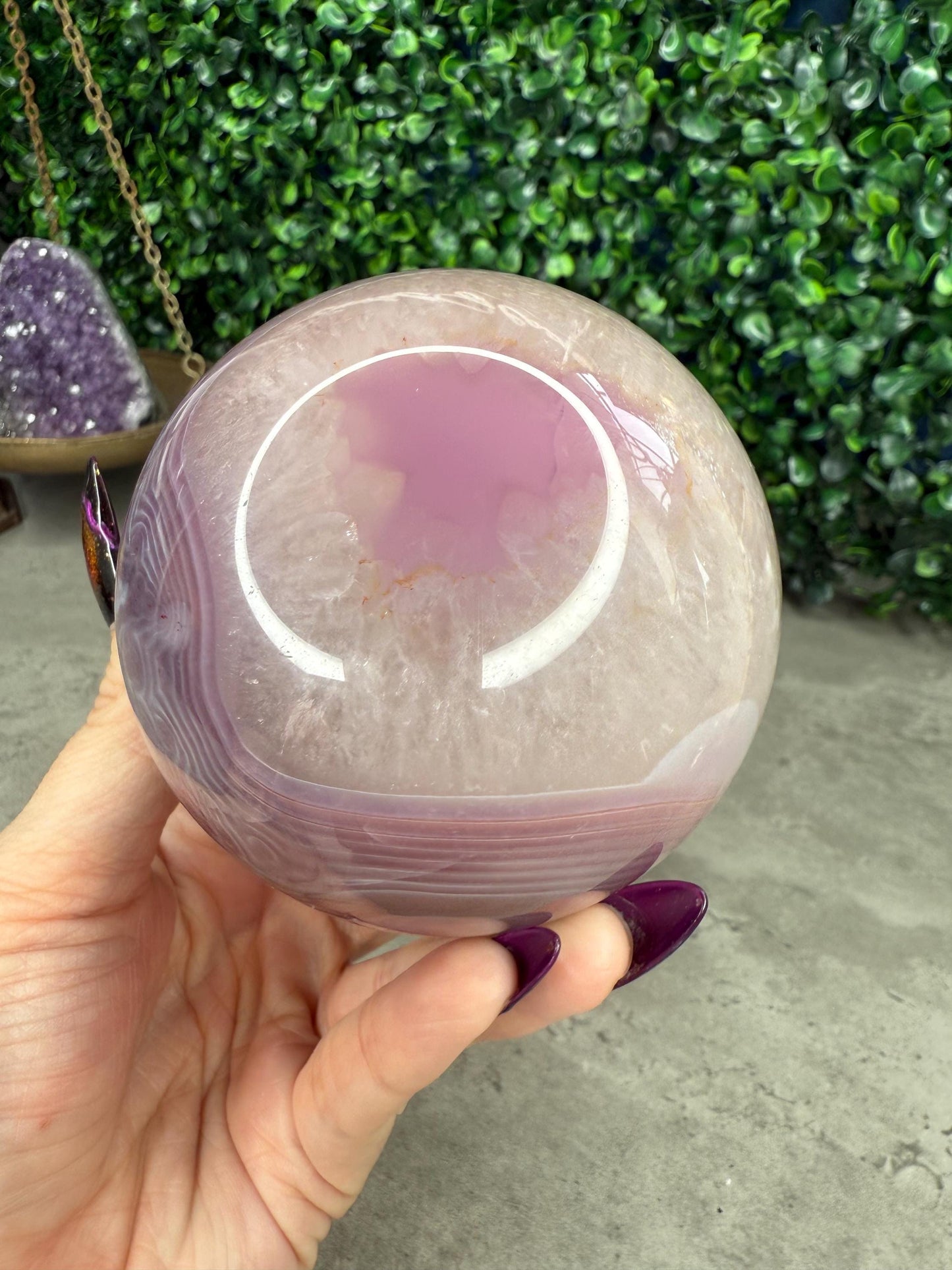 Pink Jelly Agate Crystal Spheres