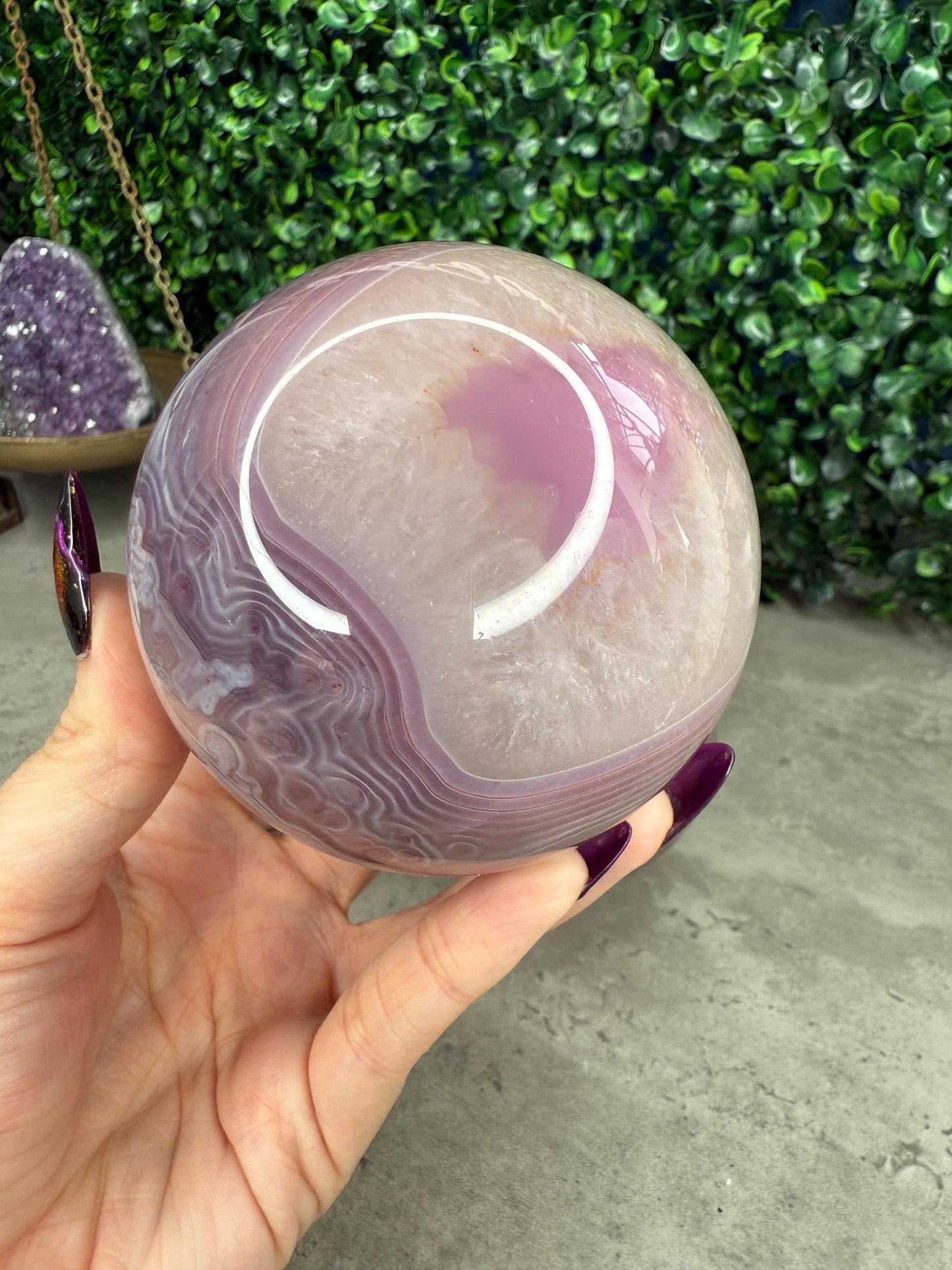 Pink Jelly Agate Crystal Spheres