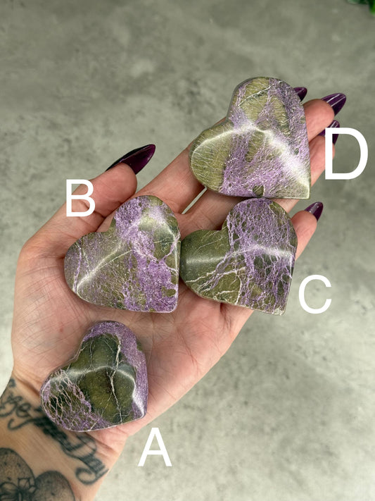 Atlantisite Hearts Crystal Carvings