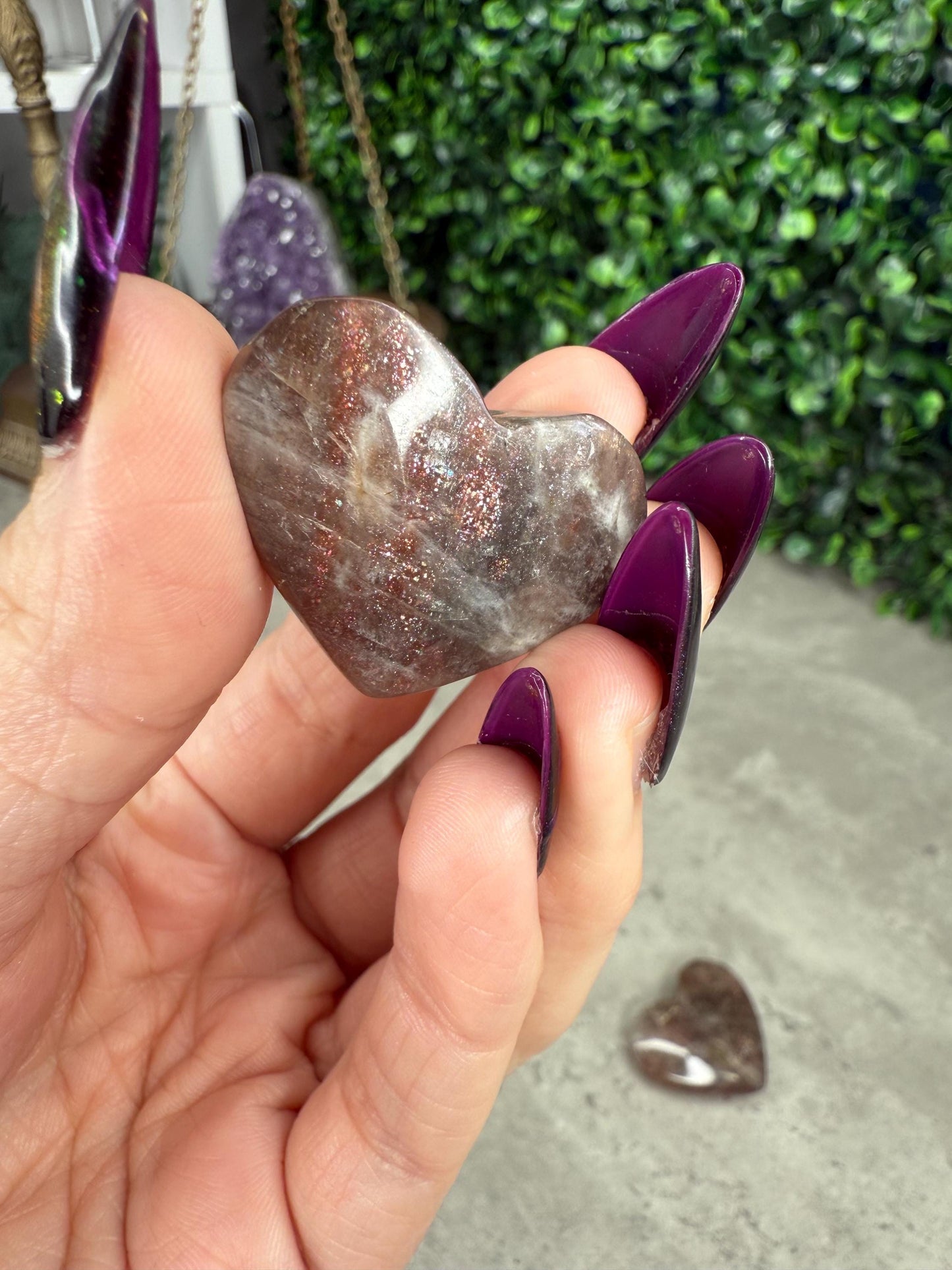 Mini Sunstone Heart Crystal Carvings