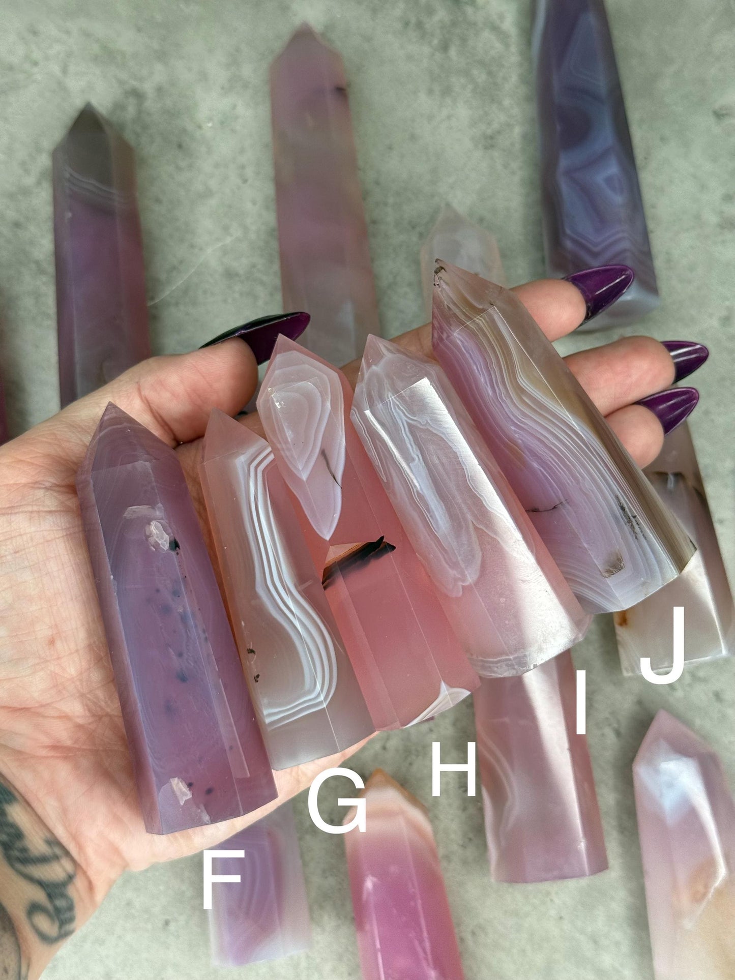 Pink Jelly Agate Tower: Druzy Crystal Point