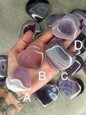 Pink Jelly Agate Heart Crystal Carving: Druzy Crystal carvings