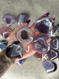 Pink Jelly Agate Heart Crystal Carving: Druzy Crystal carvings