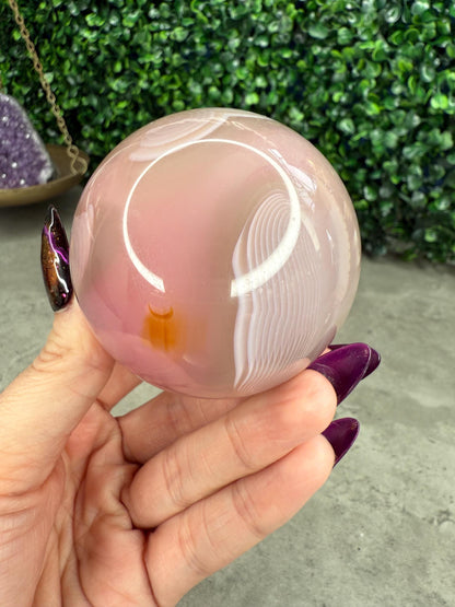 Pink Jelly Agate Crystal Spheres