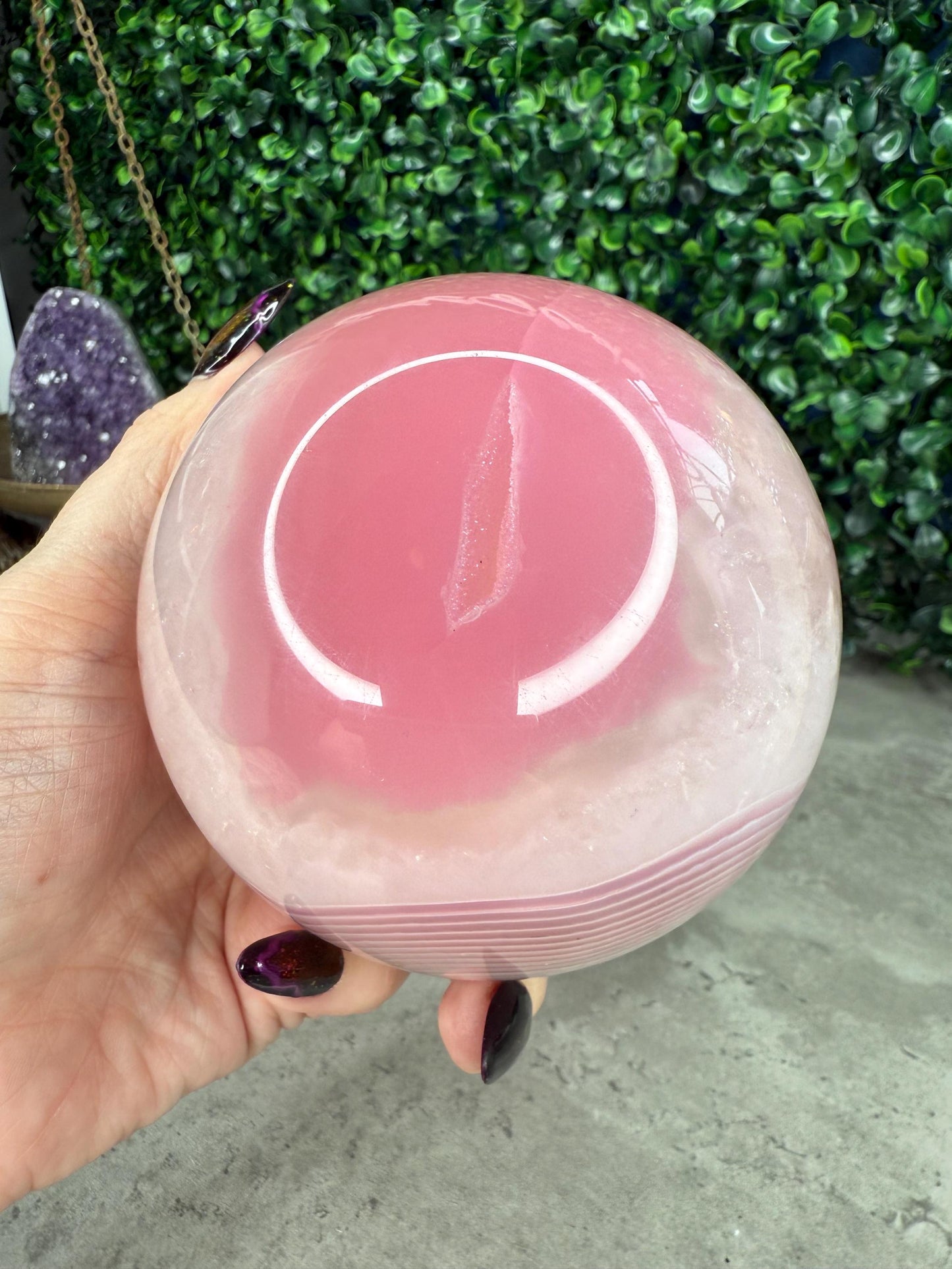 Pink Jelly Agate Crystal Spheres