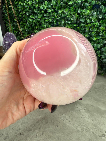 Pink Jelly Agate Crystal Spheres