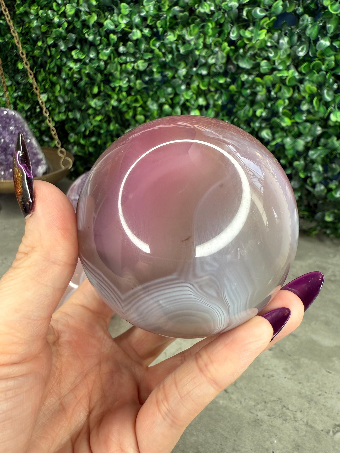 Pink Jelly Agate Crystal Spheres