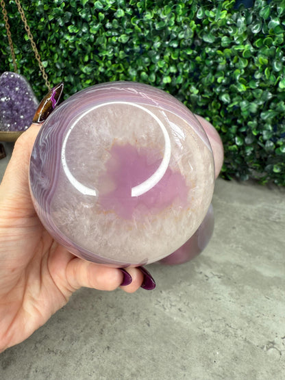 Pink Jelly Agate Crystal Spheres