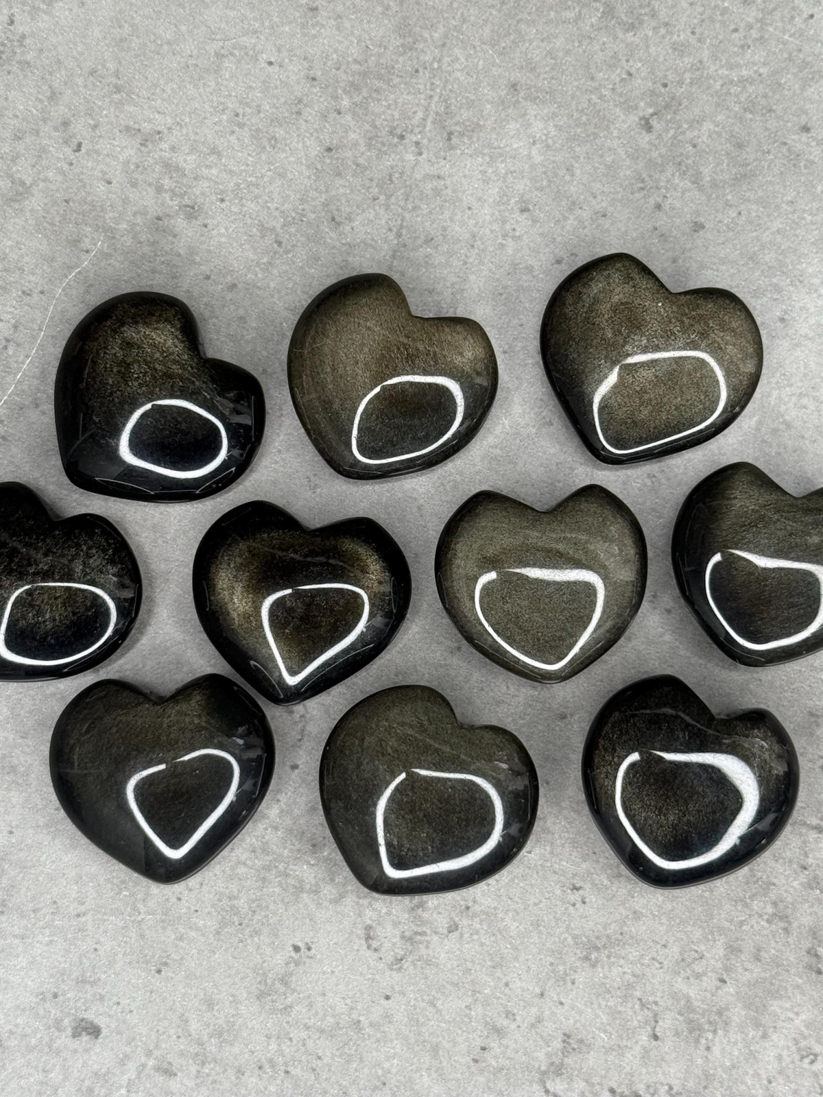 Gold Sheen Obsidian Mini Heart Crystal Carvings