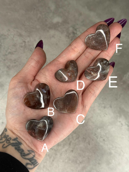 Mini Sunstone Heart Crystal Carvings