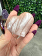 High Flash Peach Moonstone Heart with Gold Sunstone and Moonstone Flash