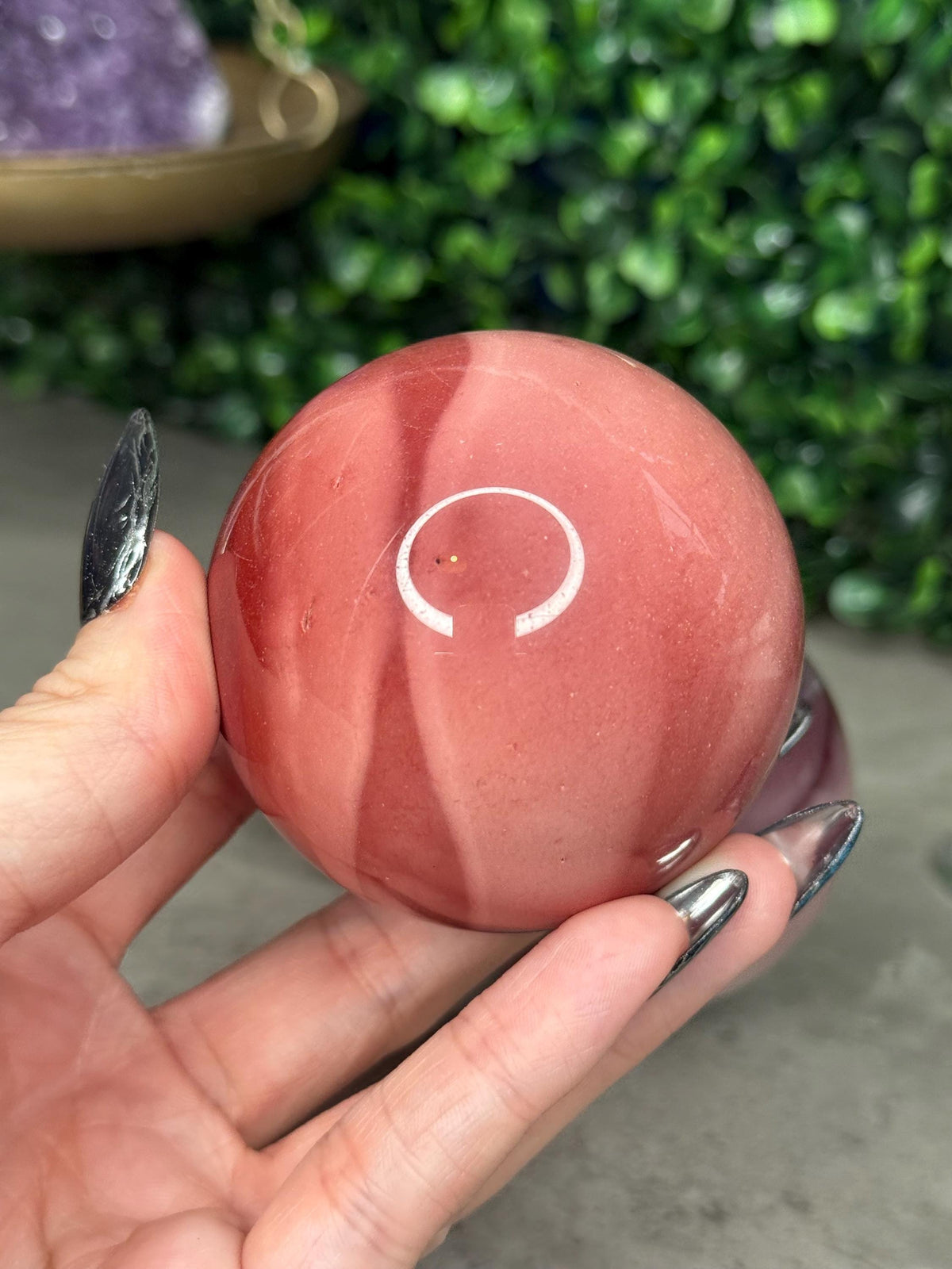 Pink Mookaite Crystal Spheres