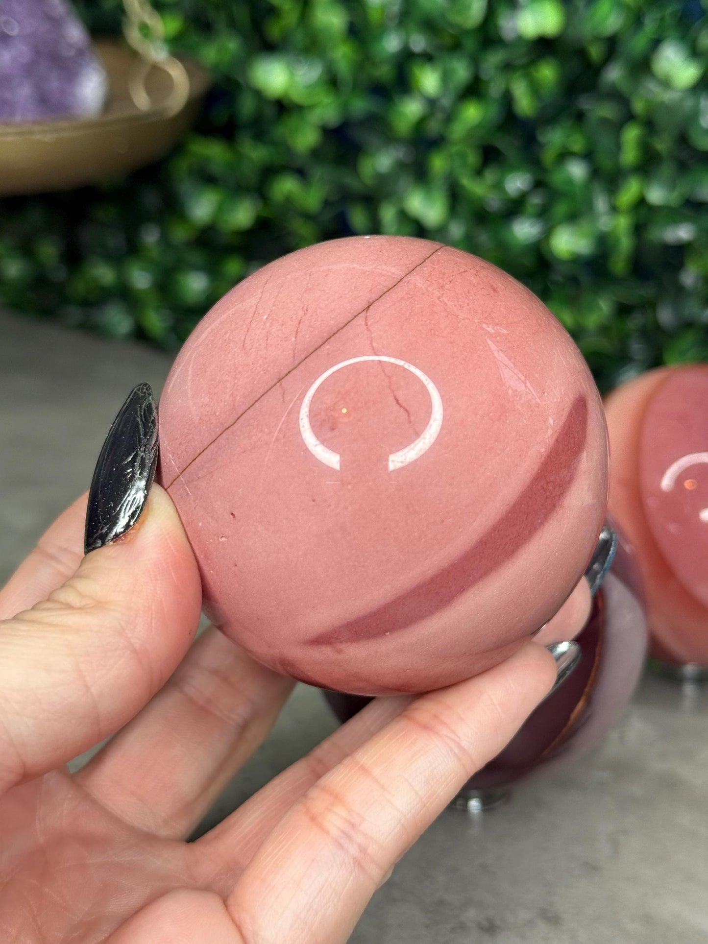 Pink Mookaite Crystal Spheres