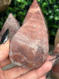 Pink Picture Jasper Teardrop Crystal Carvings