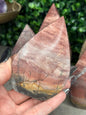 Pink Picture Jasper Teardrop Crystal Carvings