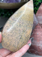 Pink Picture Jasper Teardrop Crystal Carvings