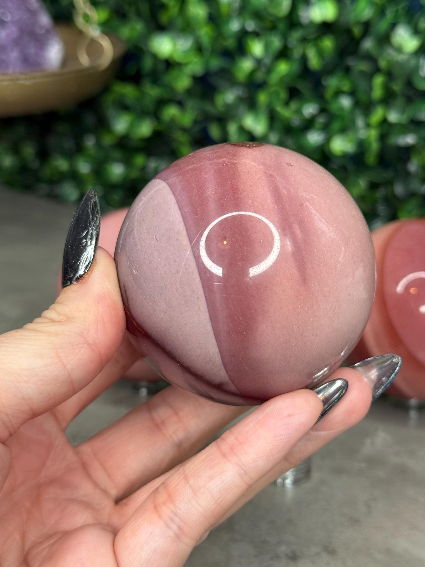 Pink Mookaite Crystal Spheres