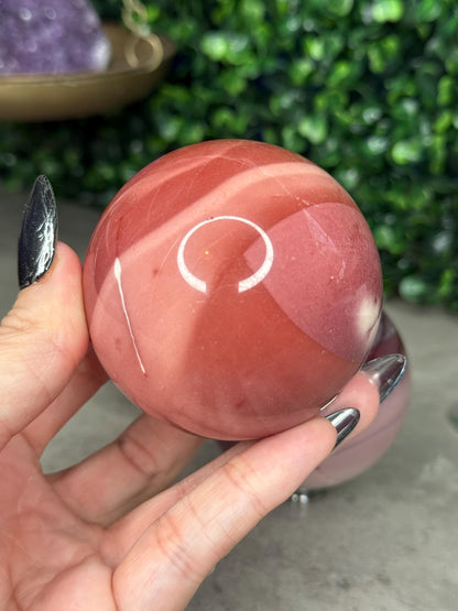Pink Mookaite Crystal Spheres