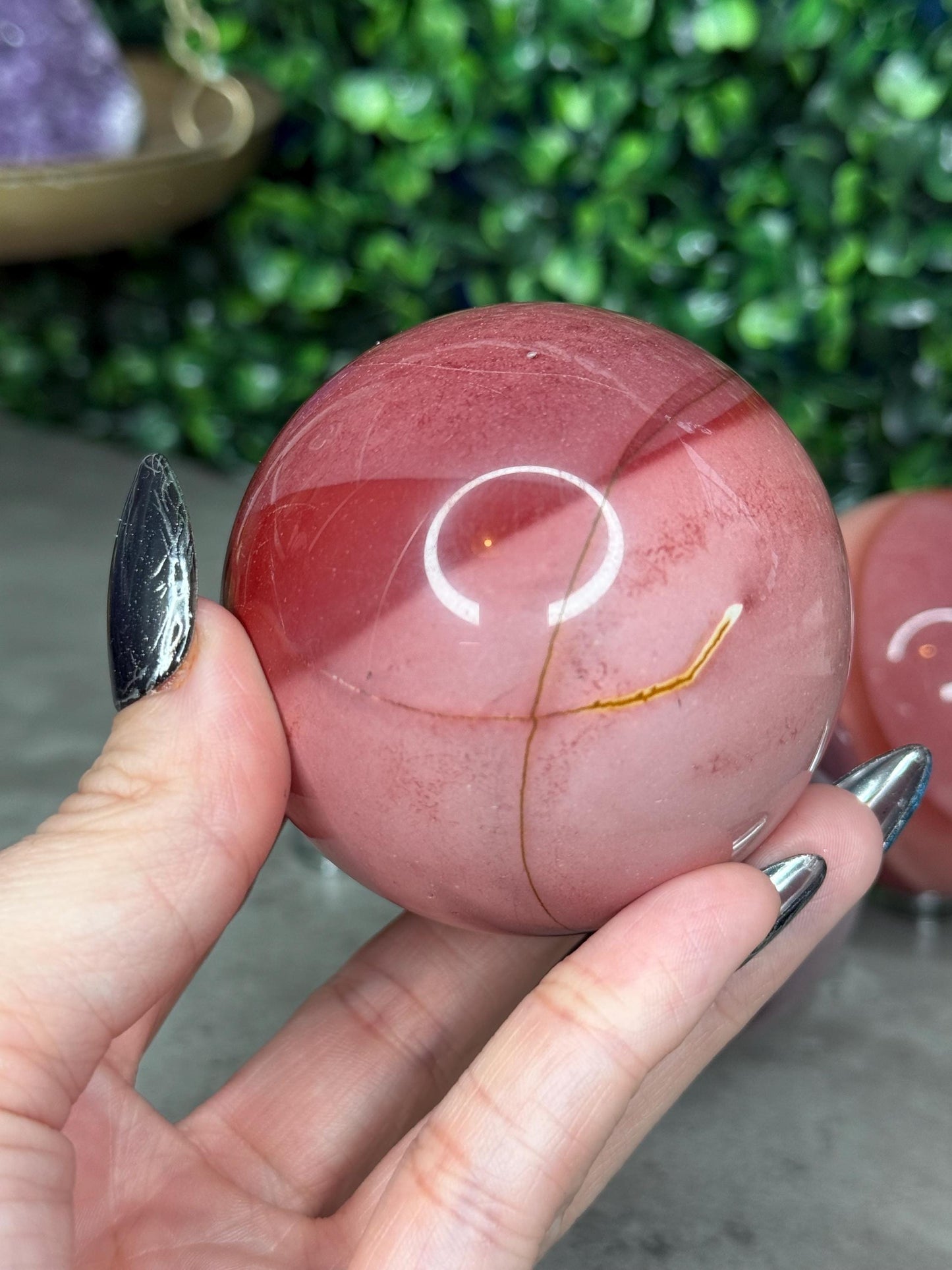 Pink Mookaite Crystal Spheres