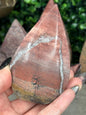 Pink Picture Jasper Teardrop Crystal Carvings