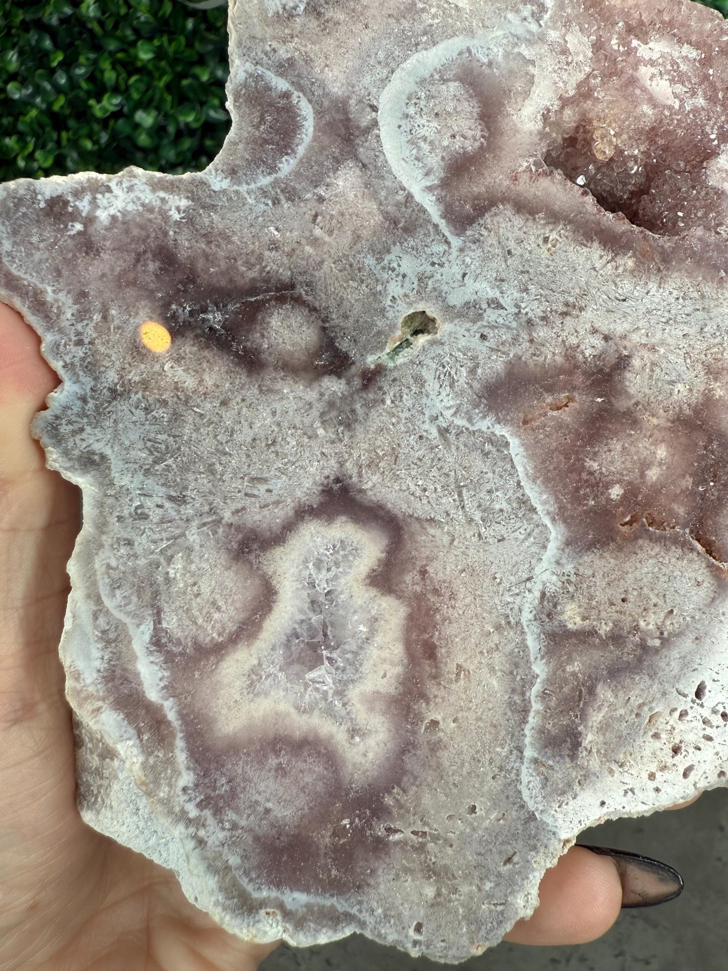 Brazilian Pink Amethyst Freeform with Gold Stand