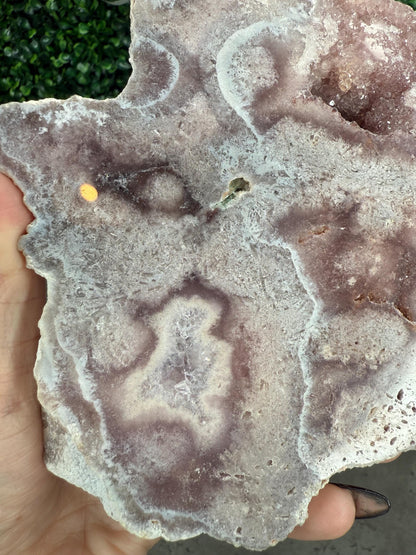 Brazilian Pink Amethyst Freeform with Gold Stand
