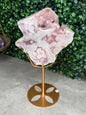 Brazilian Pink Amethyst Freeform with Gold Stand